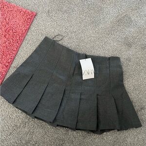 Zara Gray Pleated Women's Skirt
